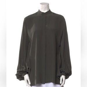 The Row Silk Shirt Voluminous Sleeves